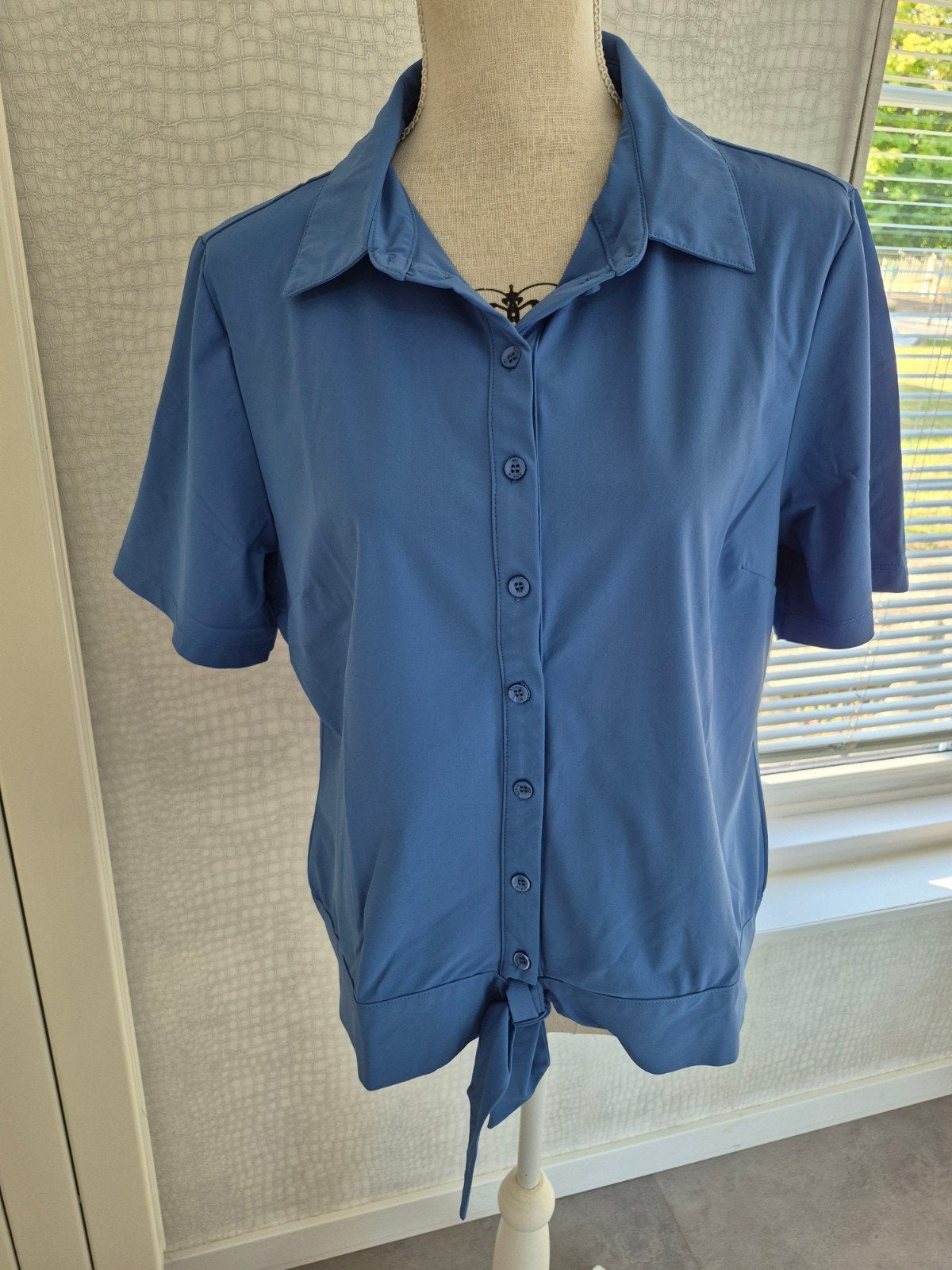 Leuke Mi Piace blouse maat XXL met knoopdetail, Mi Piace, Blauw, Maat 46/48 (XL) of groter, Ophalen of Verzenden
