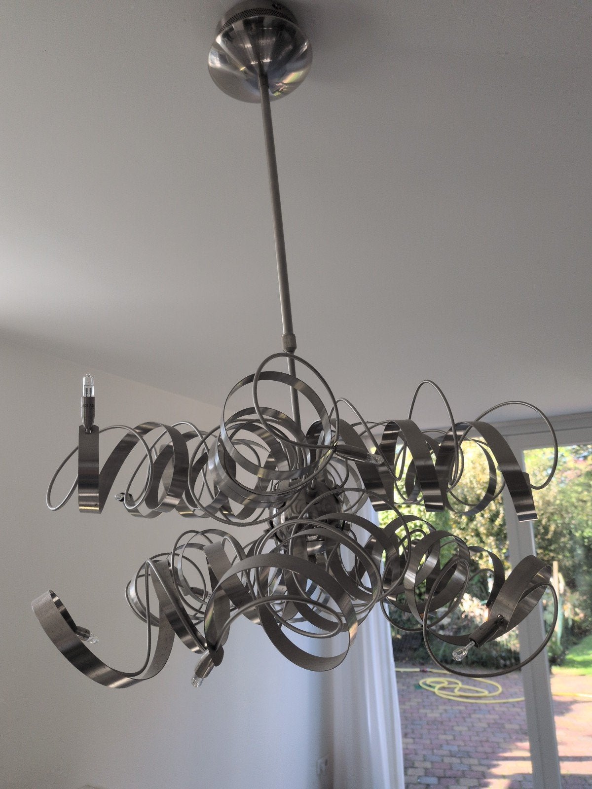 Design hanglamp met spiraalvormige metalen elementen, Ophalen, Gebruikt, Overige fittingen, Modern, Design, Spiraal