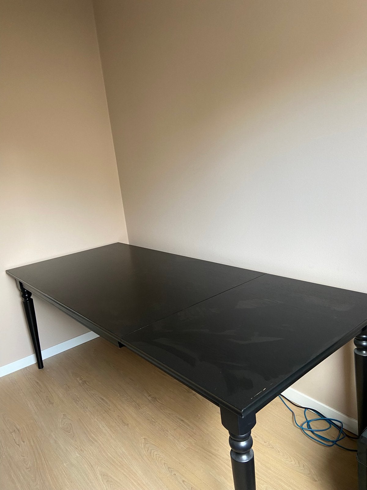 Zwarte IKEA ingatorp eettafel, Ophalen, Zo goed als nieuw, Rechthoekig, 50 tot 100 cm