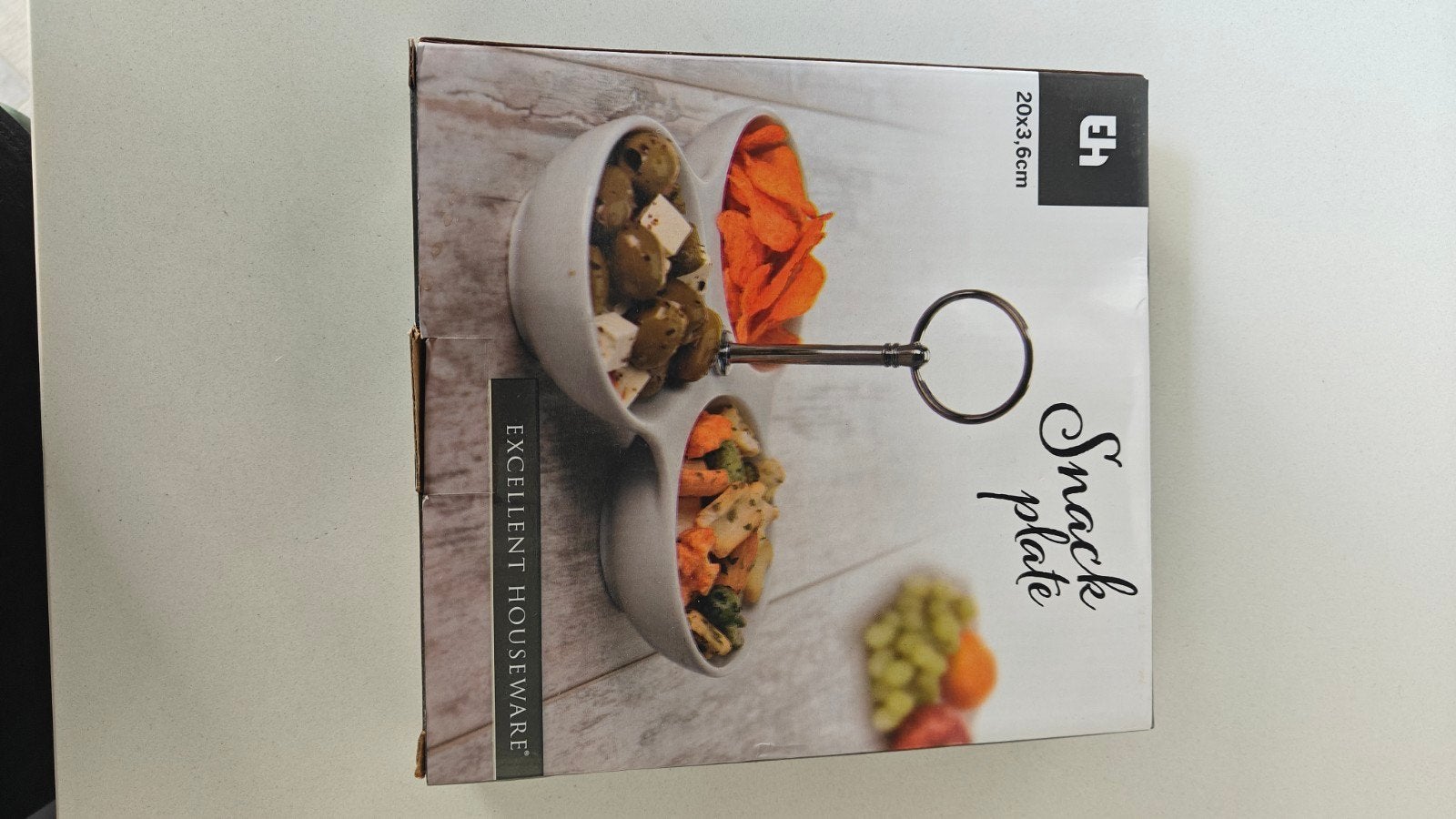 Snackplate/Serveerschaal met 3 vakken - Excellent Houseware, Overige merken, Keramiek, Nieuw, Ophalen of Verzenden