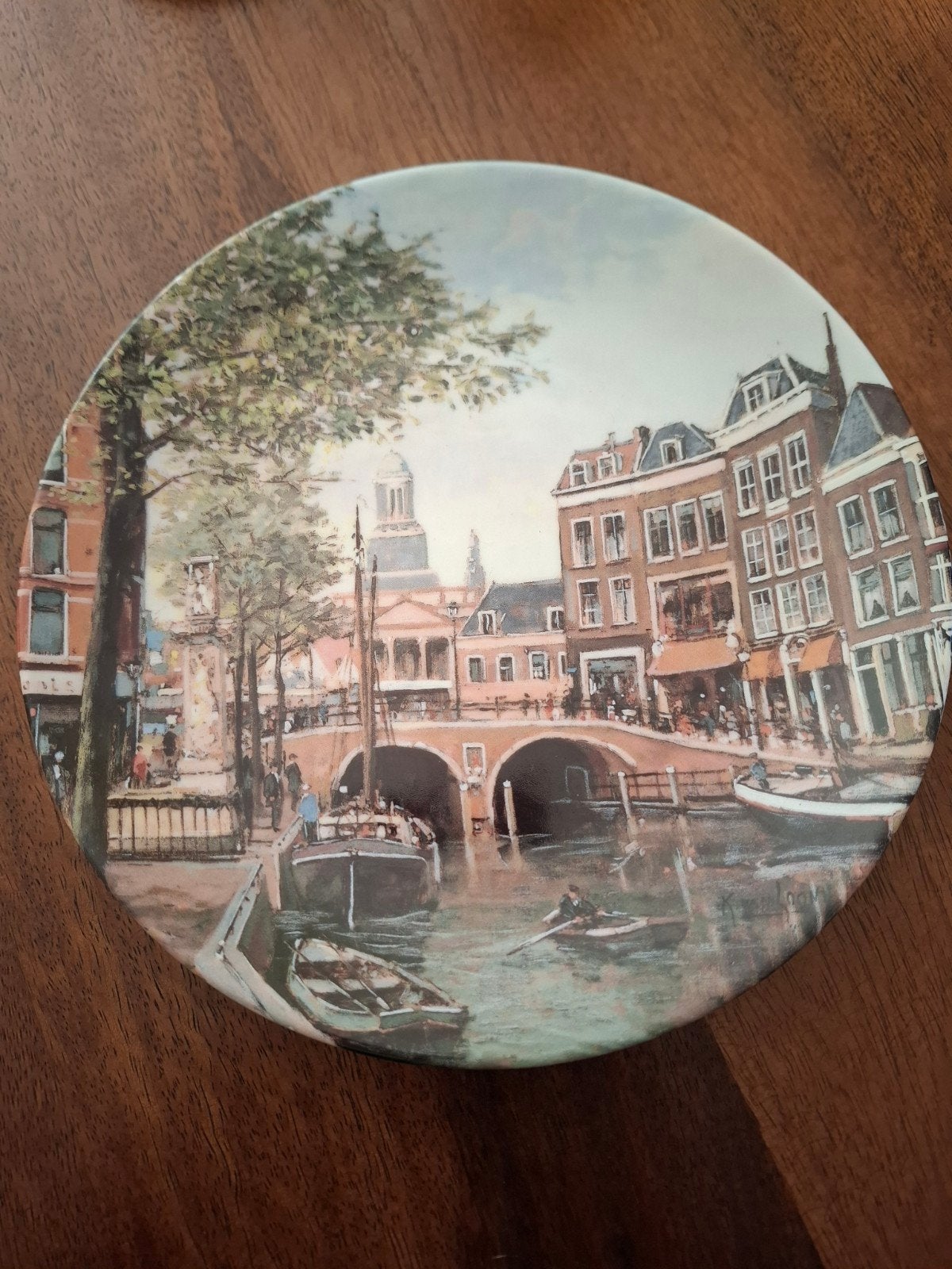 Mosa Wandbord 'Langs de Leidse Nieuwe Rijn' - Koos van Loon, Antiek en Kunst, Ophalen of Verzenden