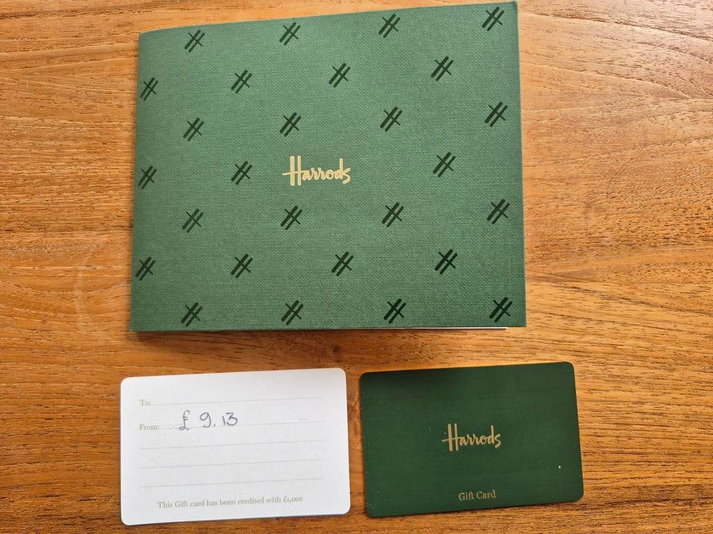 Harrods gift card  kadokaart, Eén persoon, Cadeaubon