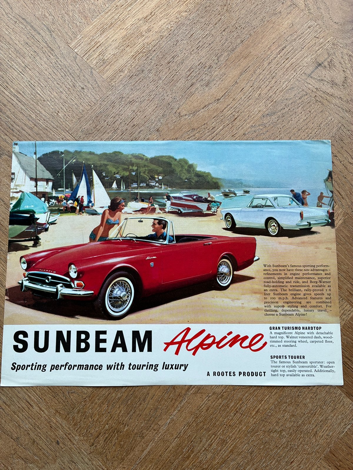Sunbeam Alpine brochure sheet, Verzenden, Zo goed als nieuw, Overige merken