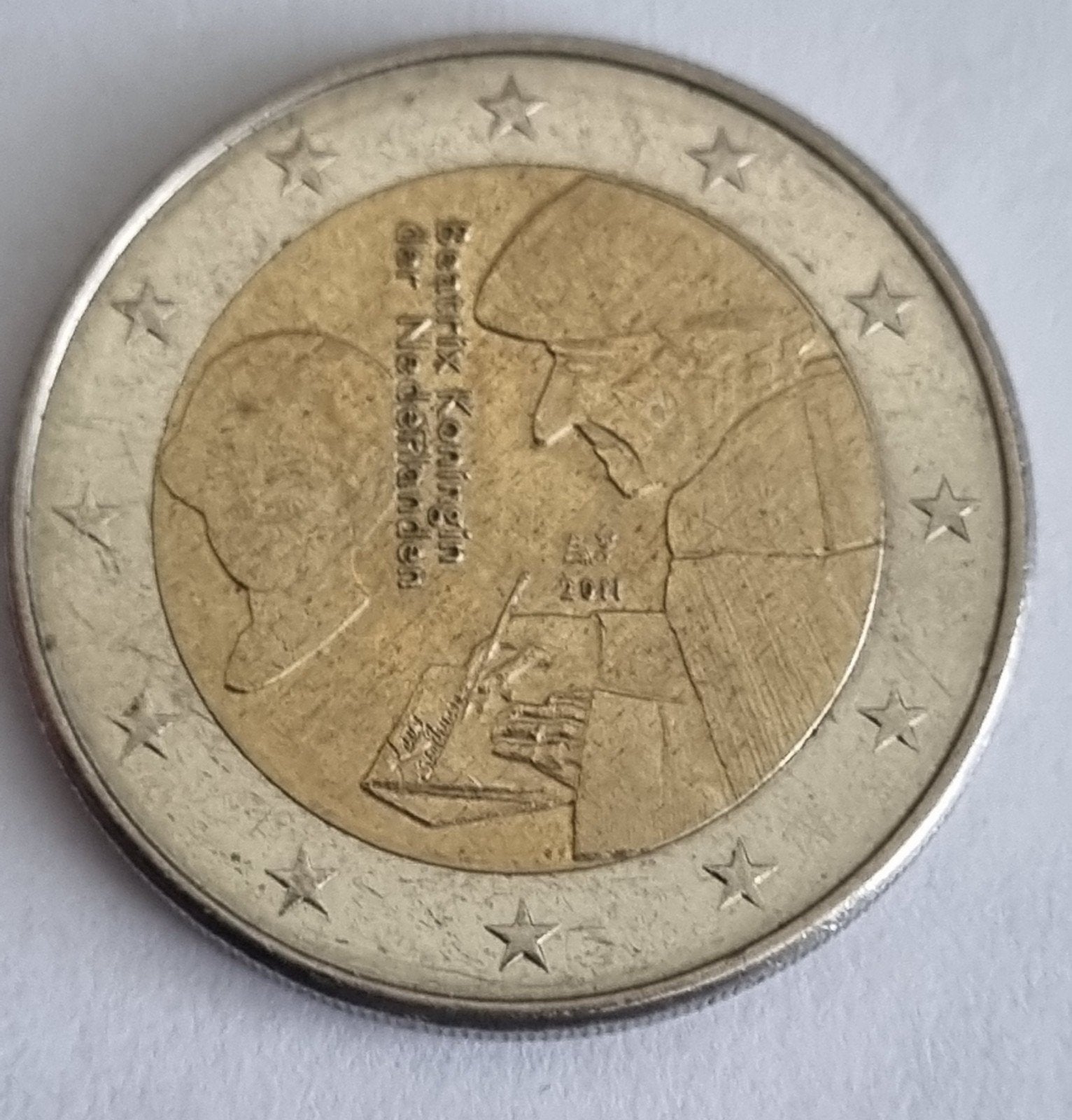 2 Euro munt 500 jaar Erasmus "De Lof der Zotheid" 2011, Verzenden, Koningin Beatrix, Euro's, Losse munt