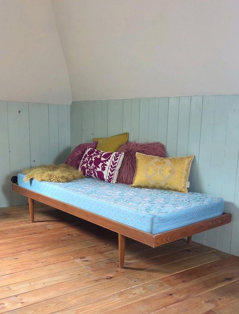 Vintage Deens Design Teak Daybed, Ophalen, Gebruikt, Eenpersoons