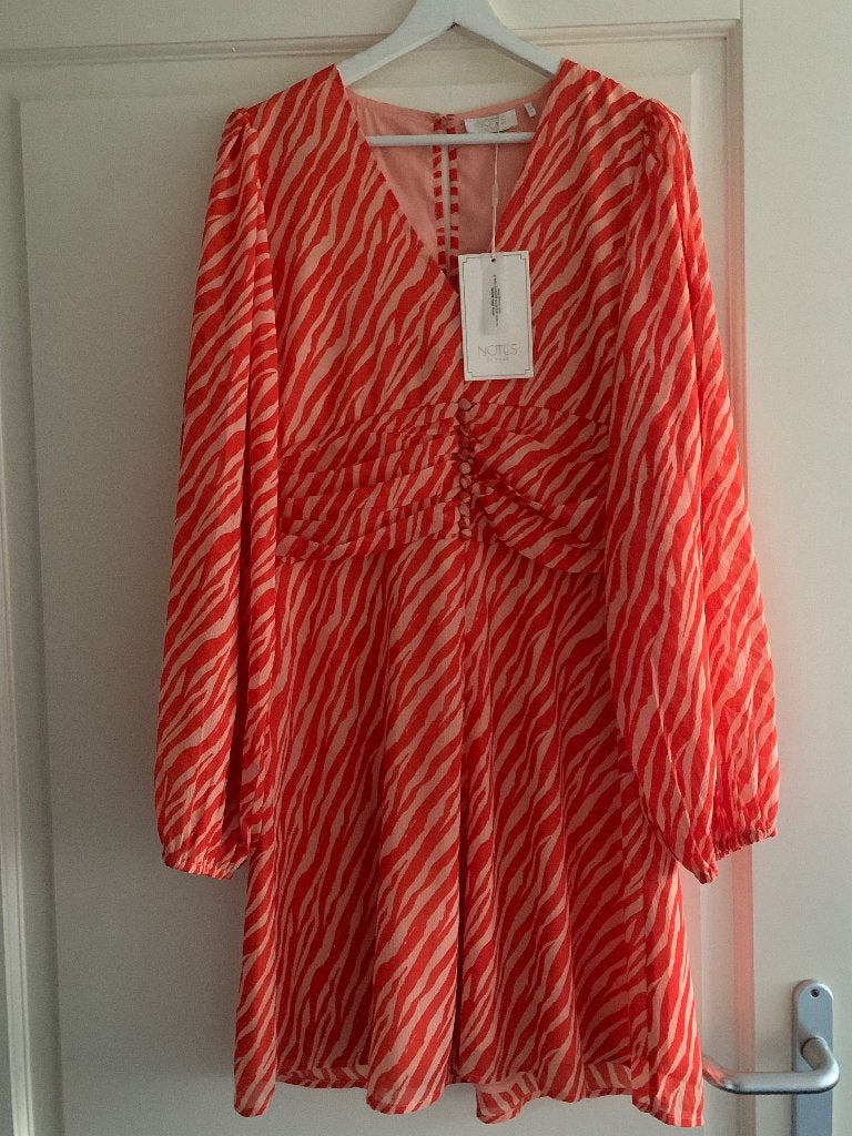 Jurk, Kleding | Dames, Jurken, Maat 38/40 (M), Verzenden, Oranje, Zo goed als nieuw