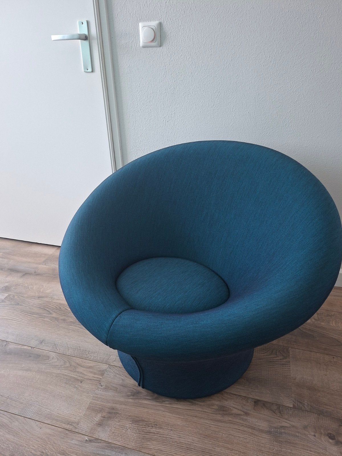 Artifort Mushroom F560 Kvadrat Uniform Melange 0883 Petrol, Ophalen, Blauw, Design, Modern, Zo goed als nieuw