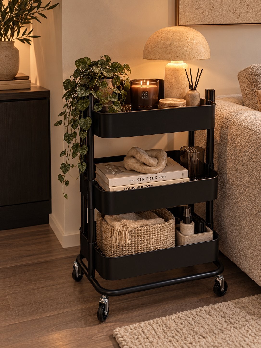 IKEA RÅSKOG Trolley / Kastje - Zwart (nog 1 beschikbaar), Ophalen, Gebruikt