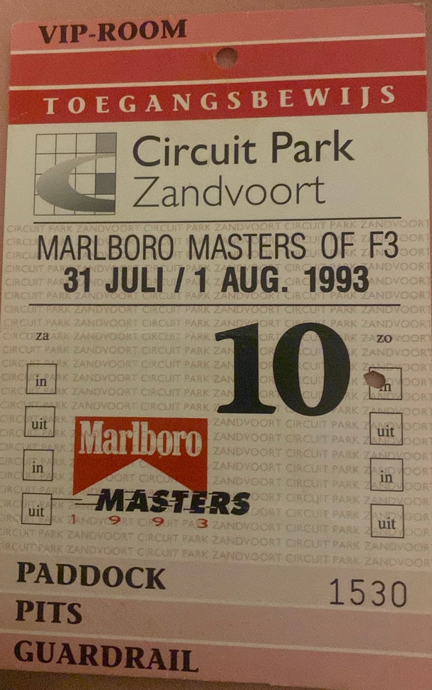 Circuit Zandvoort 31 juli/1aug. 1983 VIP, Ophalen of Verzenden, Zo goed als nieuw, Auto's