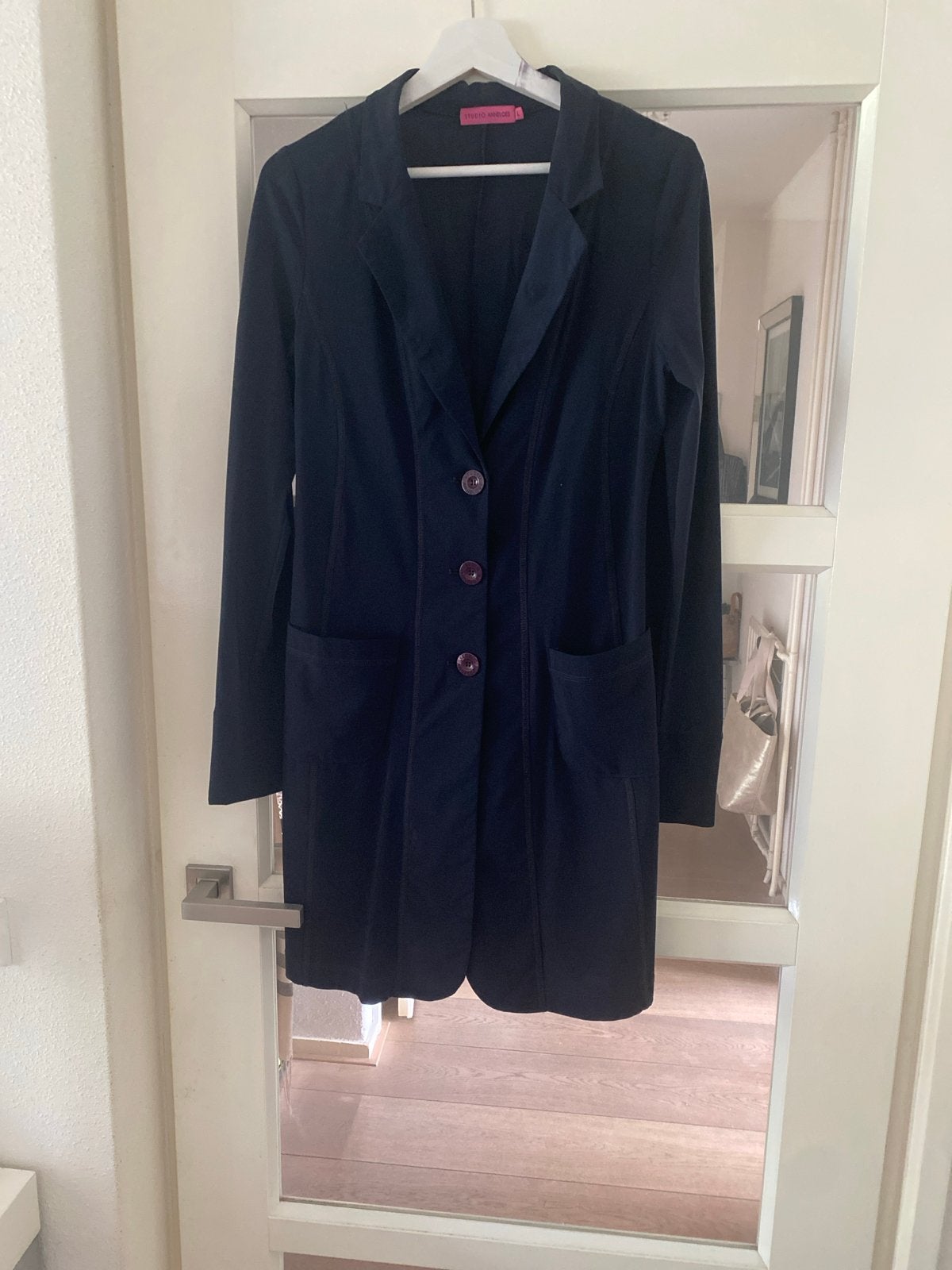 Studio Anneloes Travelstof Jasje - Donkerblauw Maat L, Blauw, Maat 42/44 (L), Ophalen of Verzenden, Zo goed als nieuw