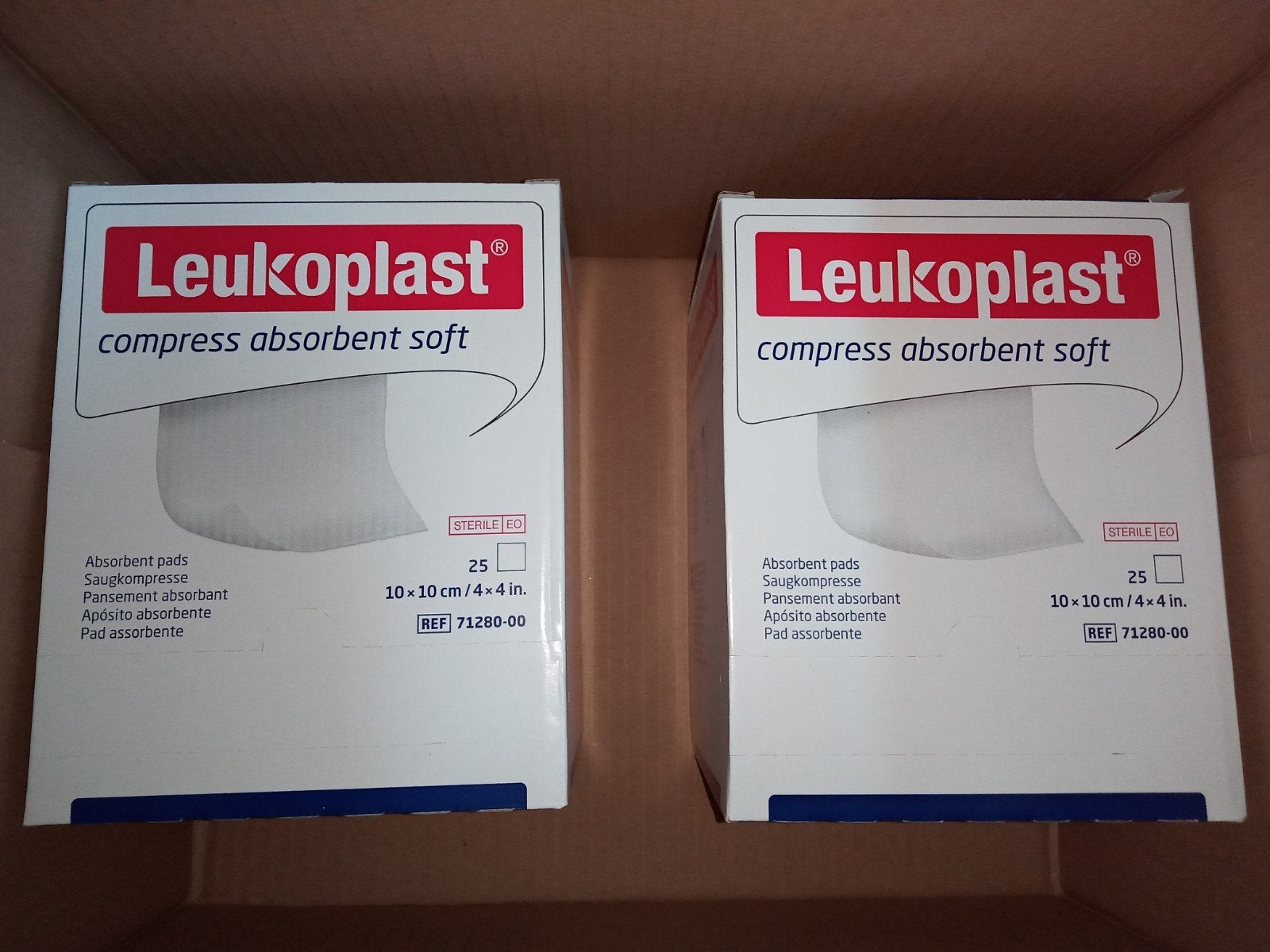 2 dozen absorberende kompressen Leukoplast 10x10cm, Diversen, Ophalen of Verzenden, Nieuw
