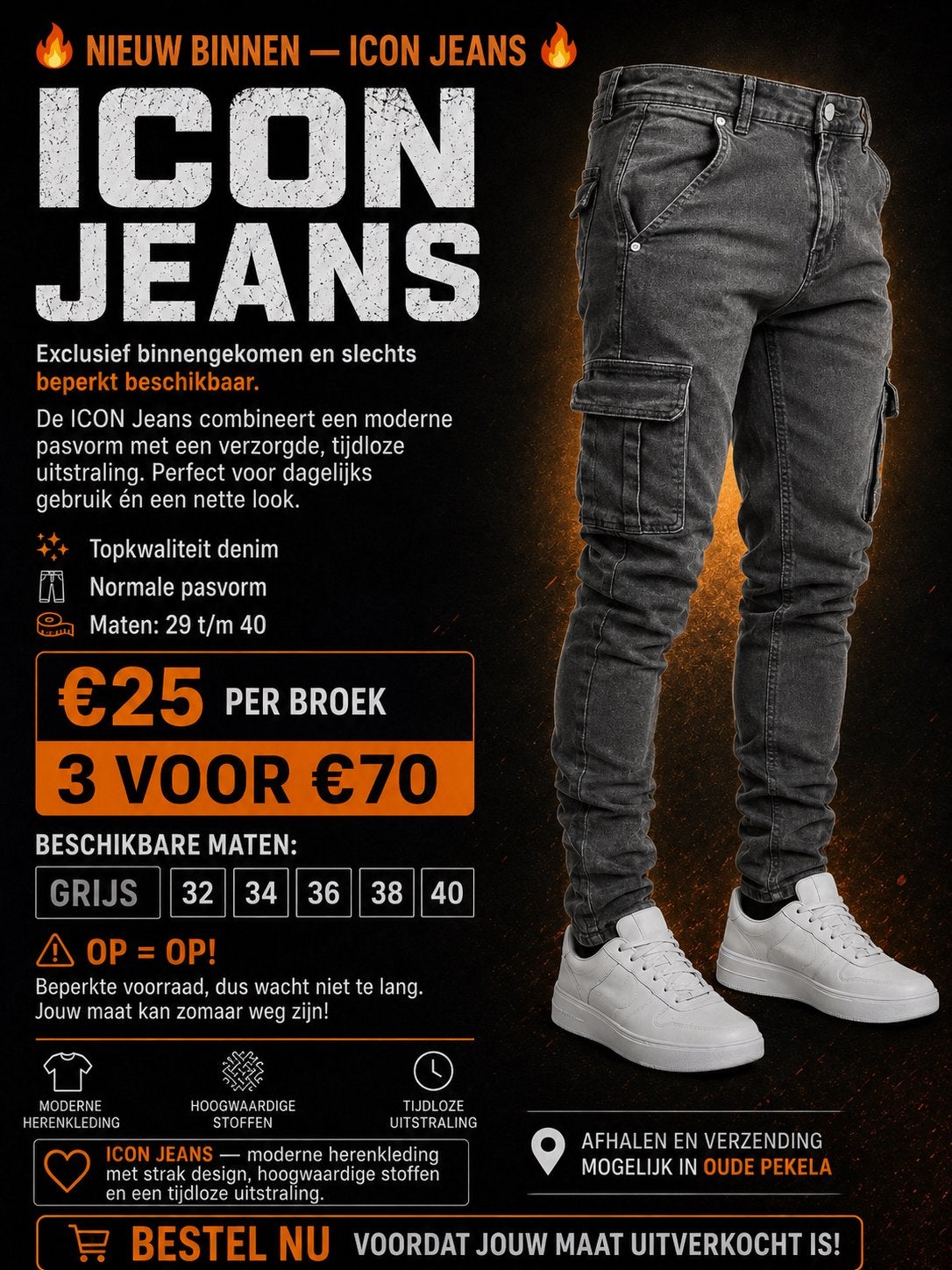 Icon jeans diverse maten, Kleding | Heren, Spijkerbroeken en Jeans, Ophalen of Verzenden, Nieuw, Blauw, W32 (confectie 46) of kleiner