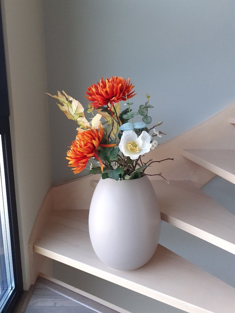 Calligaris Flavour vaas incl. bloemen, Overige kleuren, Aardewerk of Porselein, Ophalen of Verzenden, Zo goed als nieuw