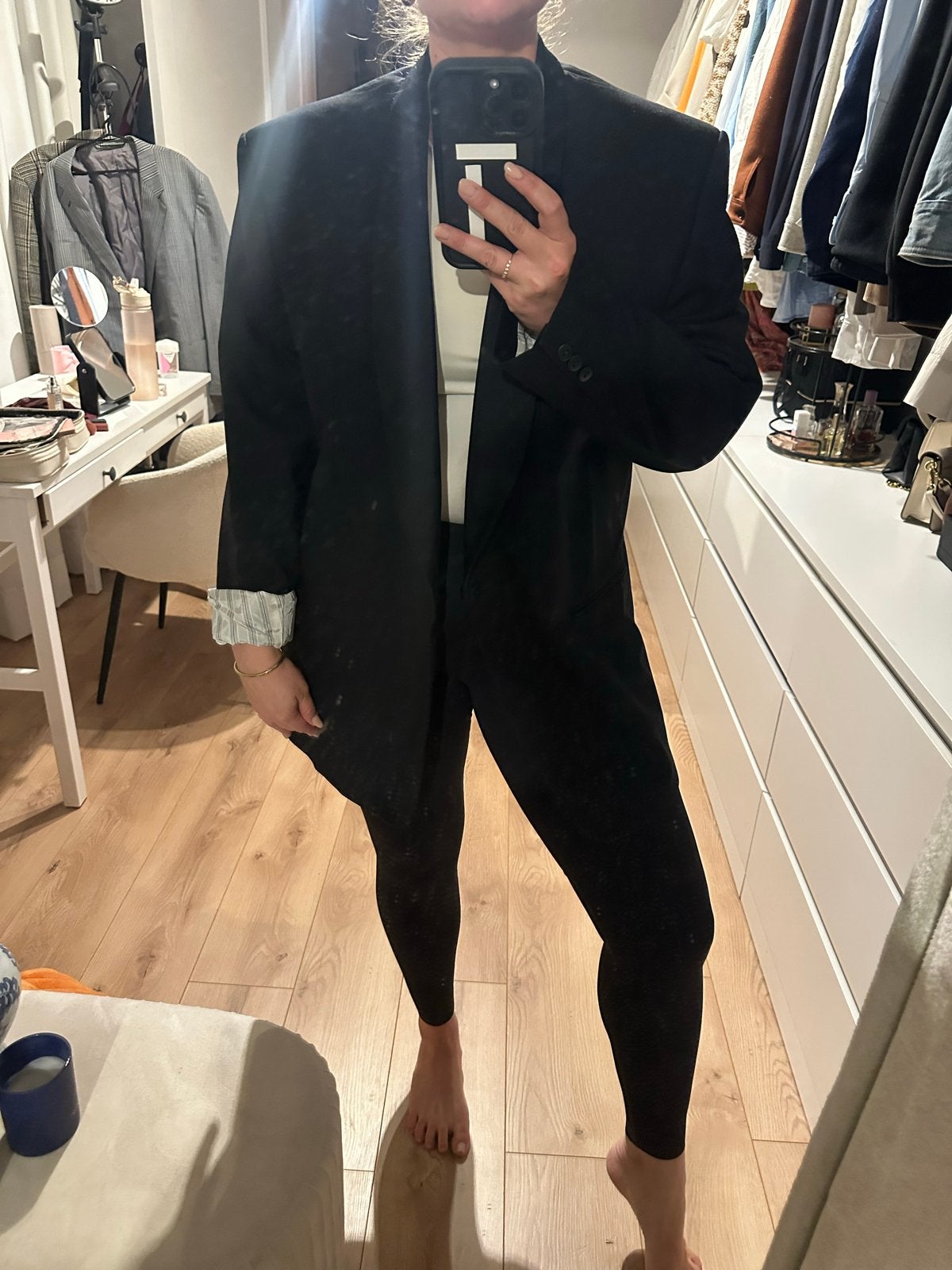 Zwarte Oversized Blazer Smoking Jasje L/XL, Zwart, Maat 42/44 (L), Ophalen of Verzenden, Zo goed als nieuw