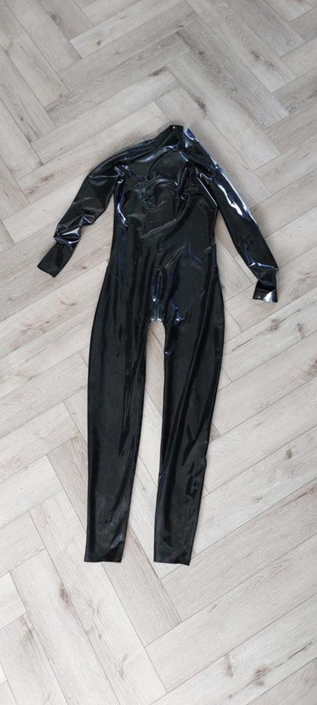 Latex catsuit rits achterkant XL 175cm, Verzenden, Zo goed als nieuw, Maat 46/48 (XL) of groter, Carnaval