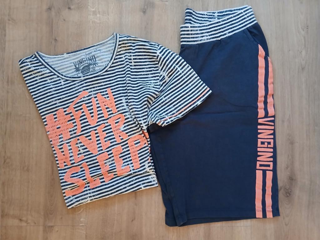 Vingino pyjama blauw kort 158/164, Ophalen of Verzenden, Jongen, Nacht- of Onderkleding
