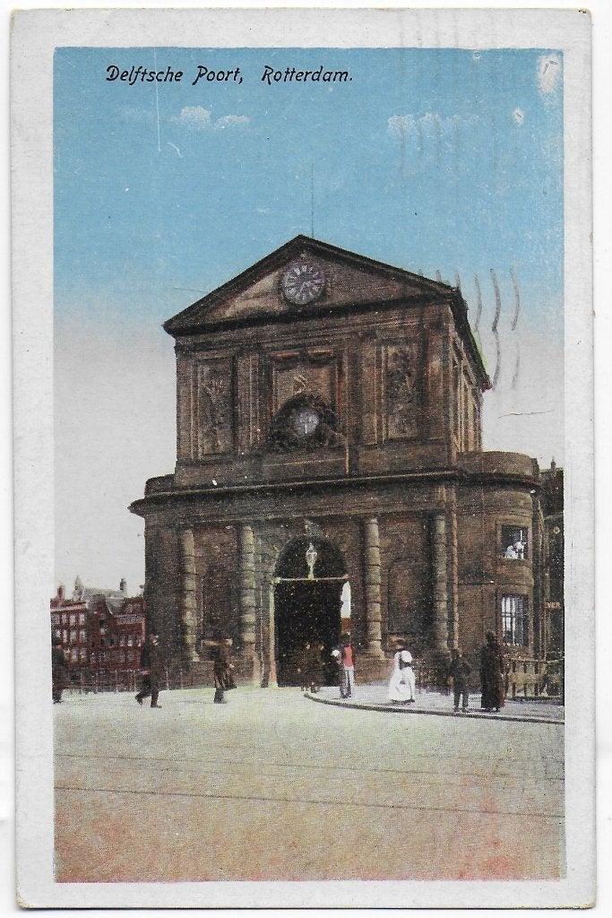 Rotterdam Delftsche Poort Oude Gelopen Ansichtkaart B5492, Ophalen of Verzenden, 1980 tot heden, Gelopen, Zuid-Holland