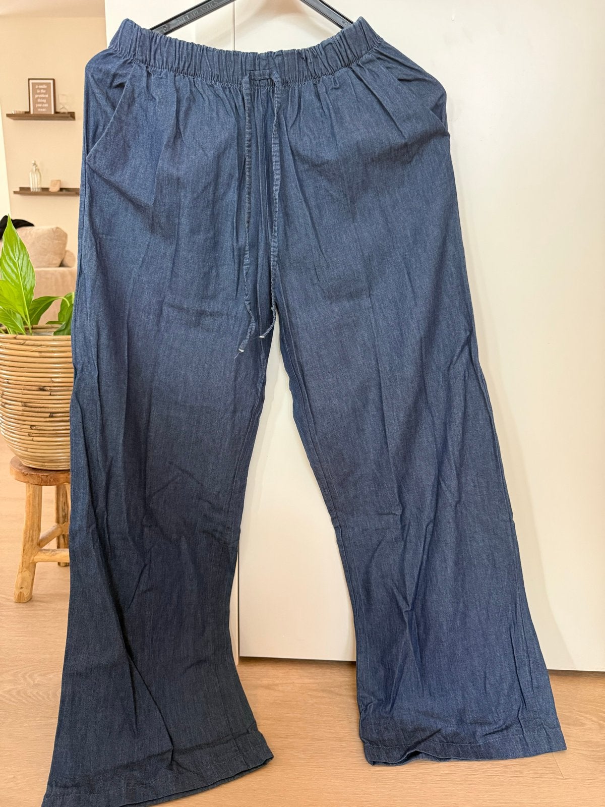 LVCILIA denim look broek M/L, Maat 38/40 (M), Zo goed als nieuw, Lang, Verzenden