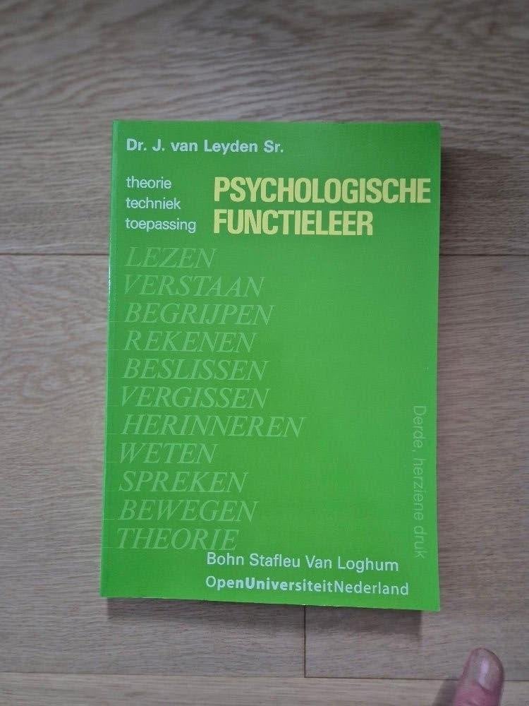 Psychologische functieleer, Ophalen of Verzenden, Zo goed als nieuw
