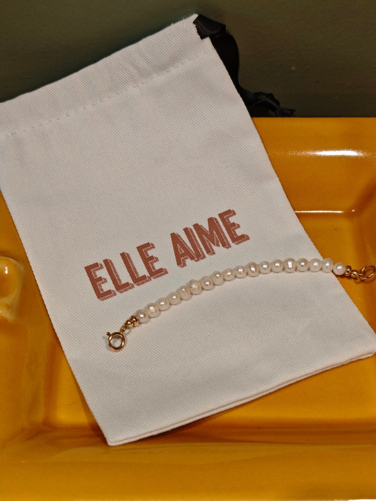 Elle Aime Jewelry 9k Gouden Parel Extender, Sieraden, Tassen en Uiterlijk, Ophalen of Verzenden, Zo goed als nieuw, Goud