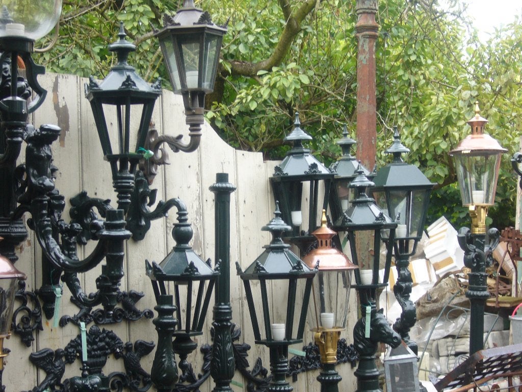 Driekoppige lantaarnpaal - En veel meer tuinverlichting, Ophalen, Gebruikt, Antiek, Klassiek, Nostalgisch