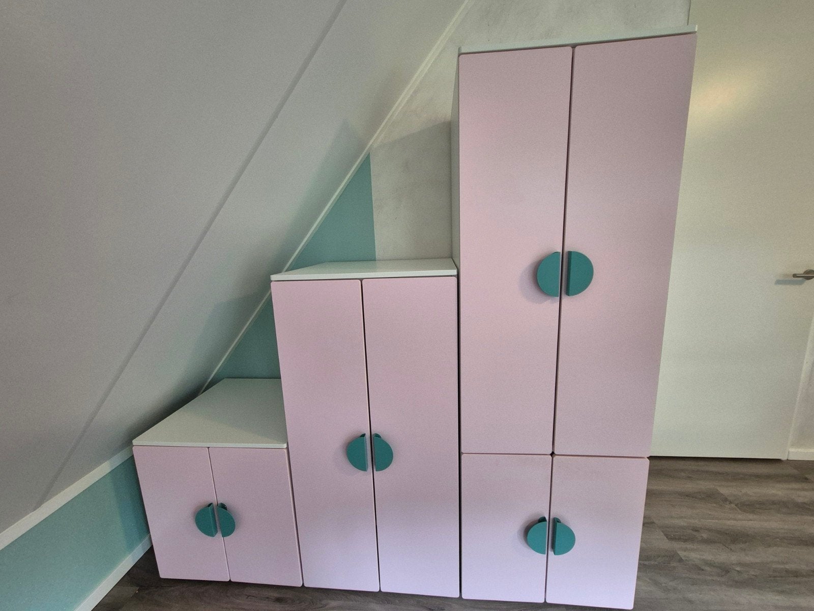 Roze opbergkastenset meisjeskamer, Ophalen, Met deur(en), 150 tot 200 cm, Zo goed als nieuw