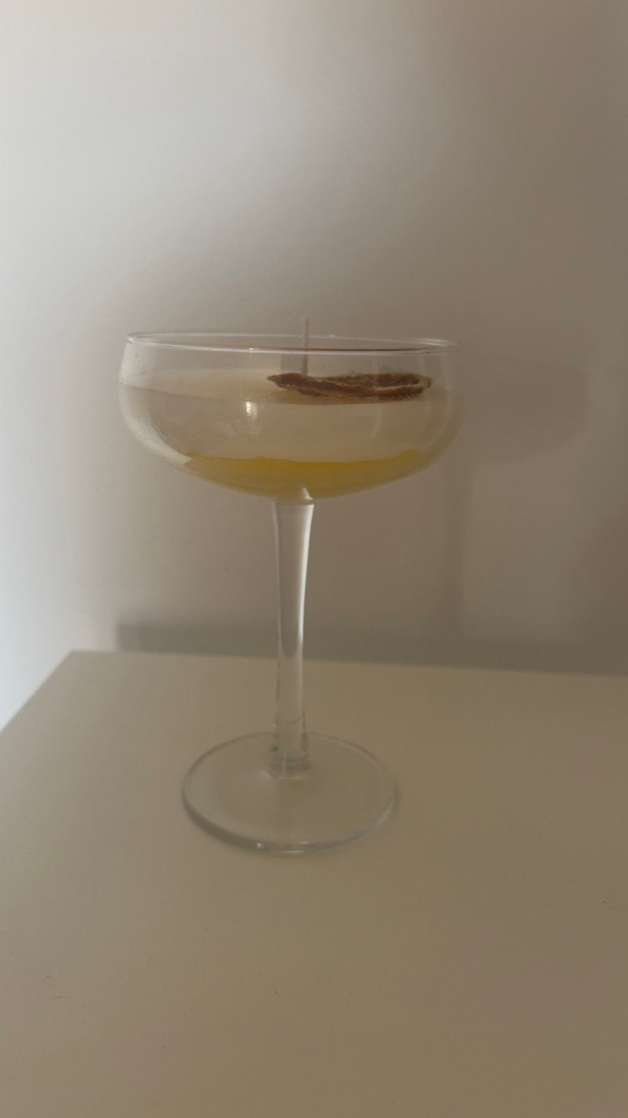 Cocktailkaars geel, Geel, Ophalen of Verzenden, Kaars, Was
