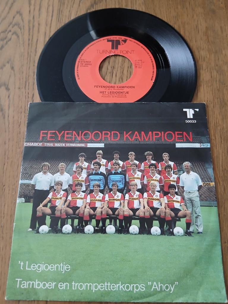 VINYL SINGLE   FEYENOORD  KAMPIOEN 1984, Ophalen of Verzenden, Zo goed als nieuw, Overige formaten, Streekmuziek