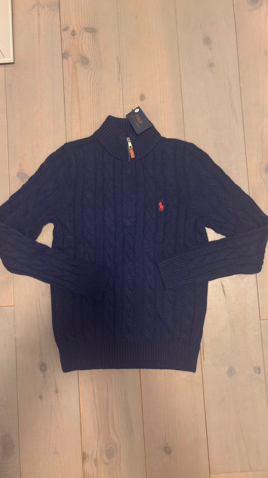 Ralph lauren knitwear turtleneck quarter zip, Verzenden, Nieuw, Maat 48/50 (M), Blauw