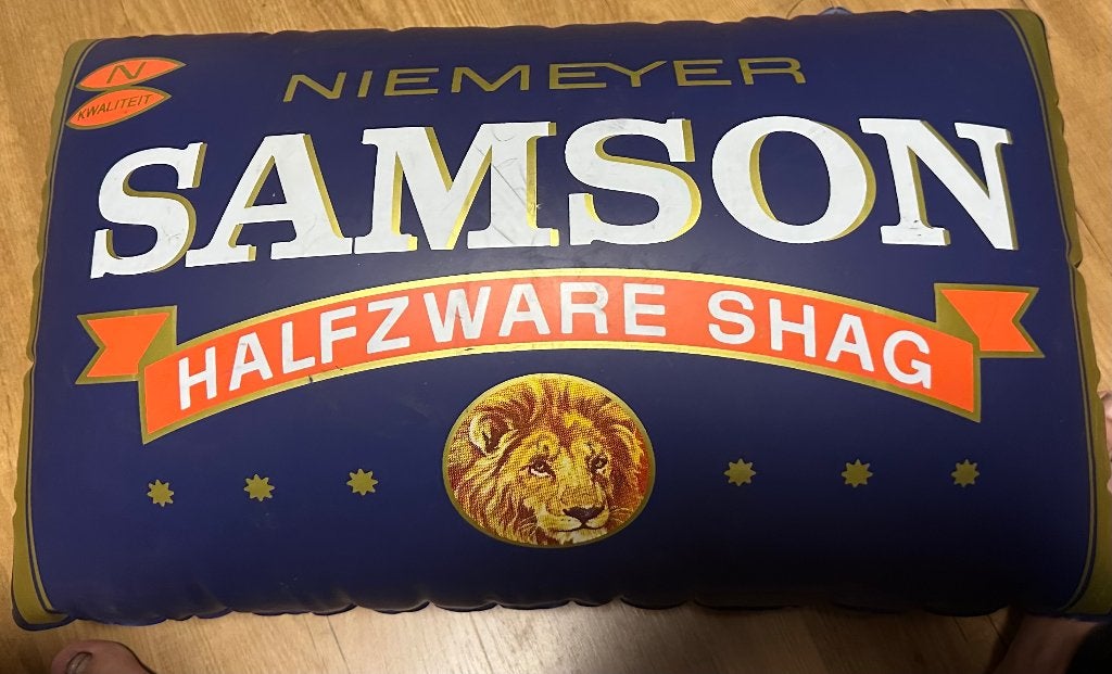 Samson opblaasbaar pakje shag/tabak., Verzamelen, Ophalen of Verzenden, Zo goed als nieuw, Tabaksdoos of Verpakking