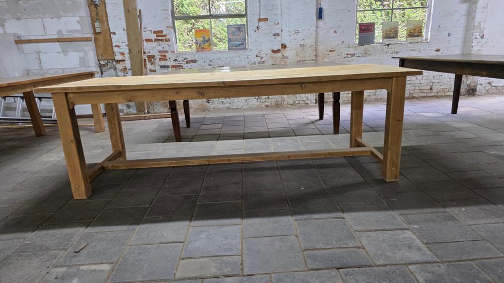 Oude Abdijtafel-boerentafel 250 cm, Ophalen, Gebruikt, 200 cm of meer, 50 tot 100 cm