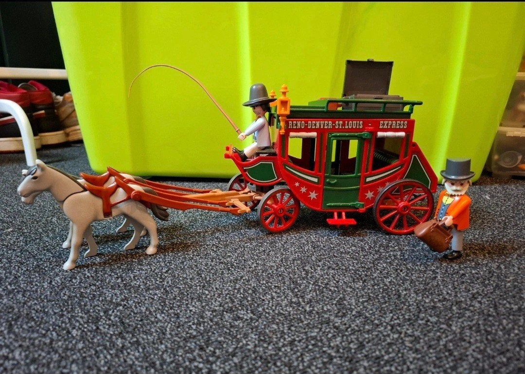 Playmobil Postkoets met figuren en accessoires, Gebruikt, Complete set, Voertuig, Historisch