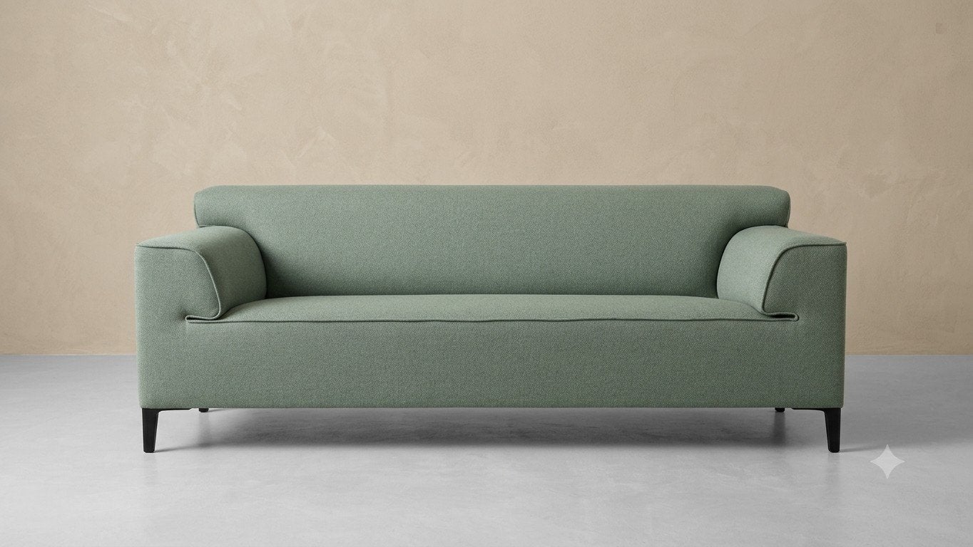 Pode Edit | 3 zitsbank | Groen | Opnieuw bekleed, Modern design refurbished Leolux Kvadrat Design on Stock Bloq, Info@andriesign.nl