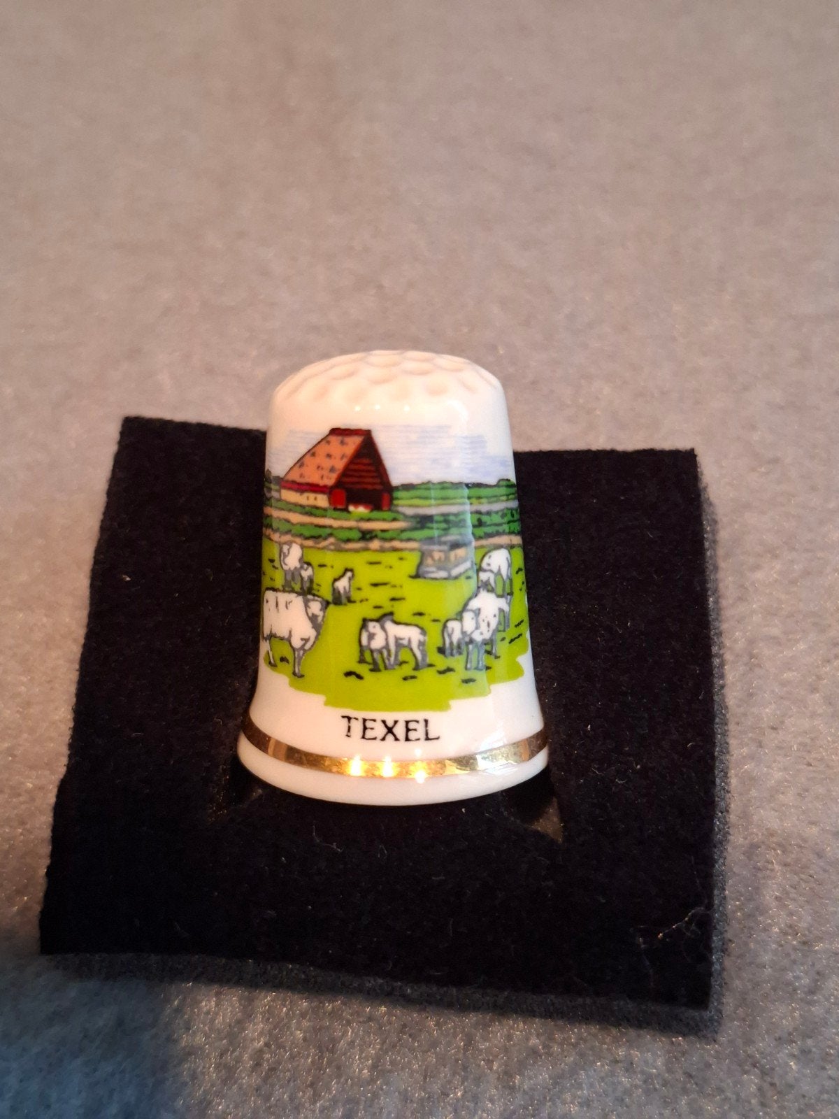Vingerhoedje Texel ( schapenboet ), Ophalen of Verzenden, Zo goed als nieuw, Porselein, Nederland