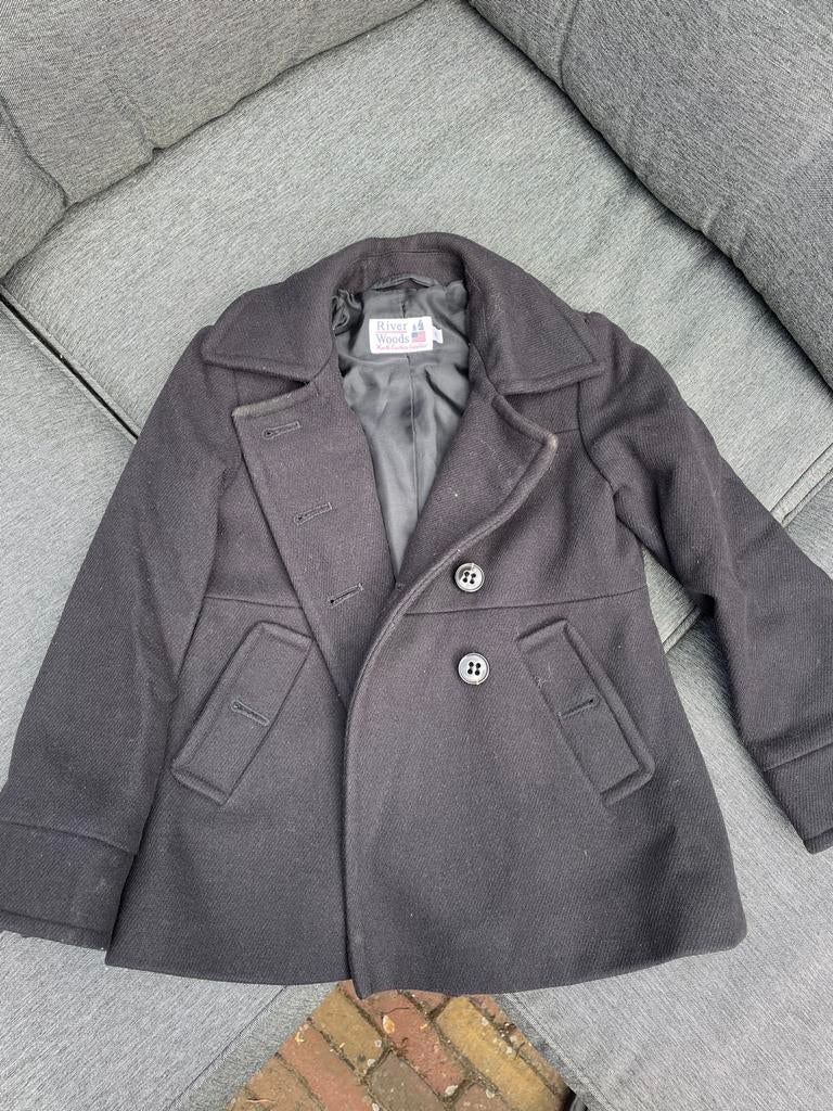 Zwarte wollen jas van River Woods, Kleding | Dames, Ophalen of Verzenden, Zo goed als nieuw, Maat 34 (XS) of kleiner, Zwart