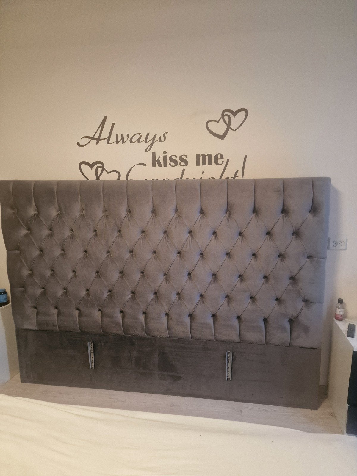 Boxspring Hoofdbord Velvet 180cm - Zo goed als nieuw, Huis en Inrichting, Slaapkamer | Boxsprings, Tweepersoons, Modern, Luxe, Velvet