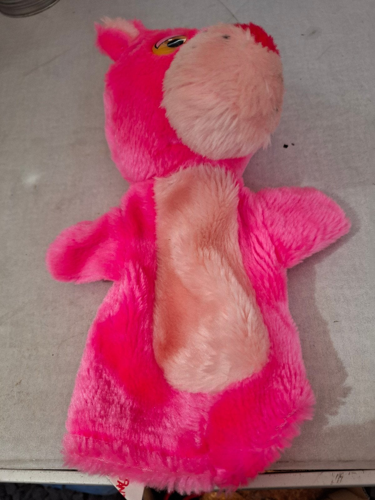Vintage Roze Panter Handpop - Pink Panther, Gebruikt, Overige merken, Overige karakters, Overige typen