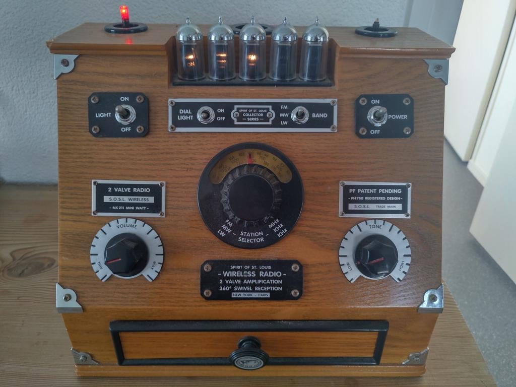Vintage Spirit of St.Louis houten radio, made in USA, Audio, Tv en Foto, Radio's, Ophalen, Gebruikt, Radio