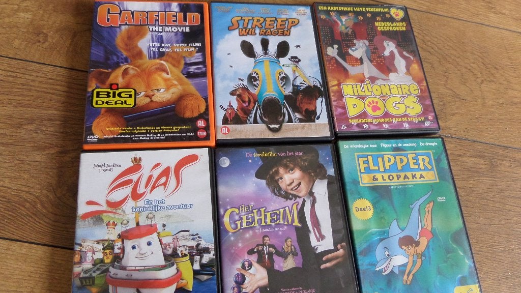 6x dvd het Geheim Garfield Movie Elias millionaire dogs AL, Alle leeftijden, Overige genres, Ophalen of Verzenden, Zo goed als nieuw