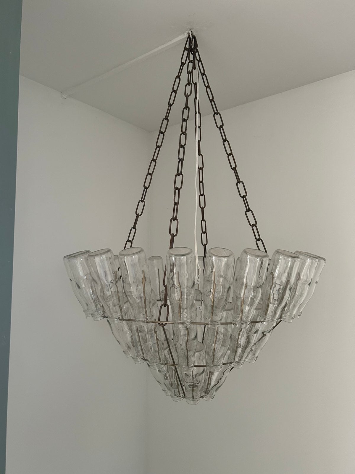 Flessenkroonluchter en wandlamp  van Leitmotiv, Ophalen, Gebruikt, Overige typen, Overige materialen