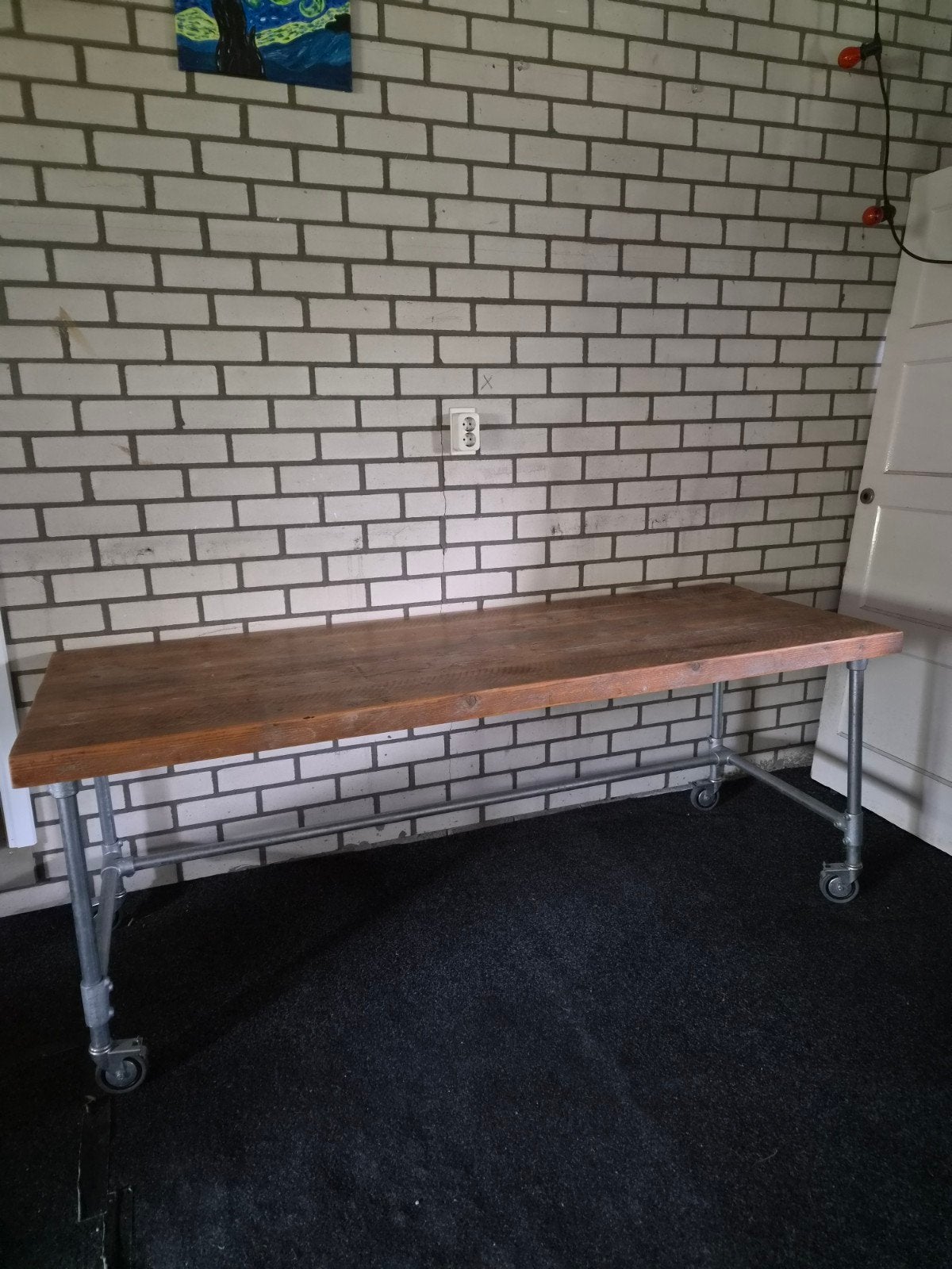 Eettafel, Tuintafel of Bureau - industrieel, Ophalen, Gebruikt, 200 cm of meer, 50 tot 100 cm