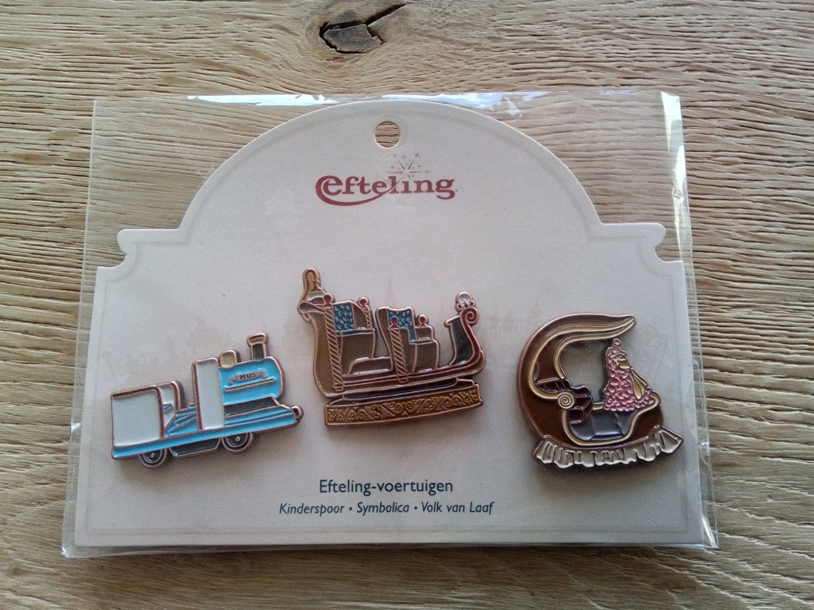 efteling voertuigen pin set deel 1, Ophalen of Verzenden, Nieuw, Button of Speldje