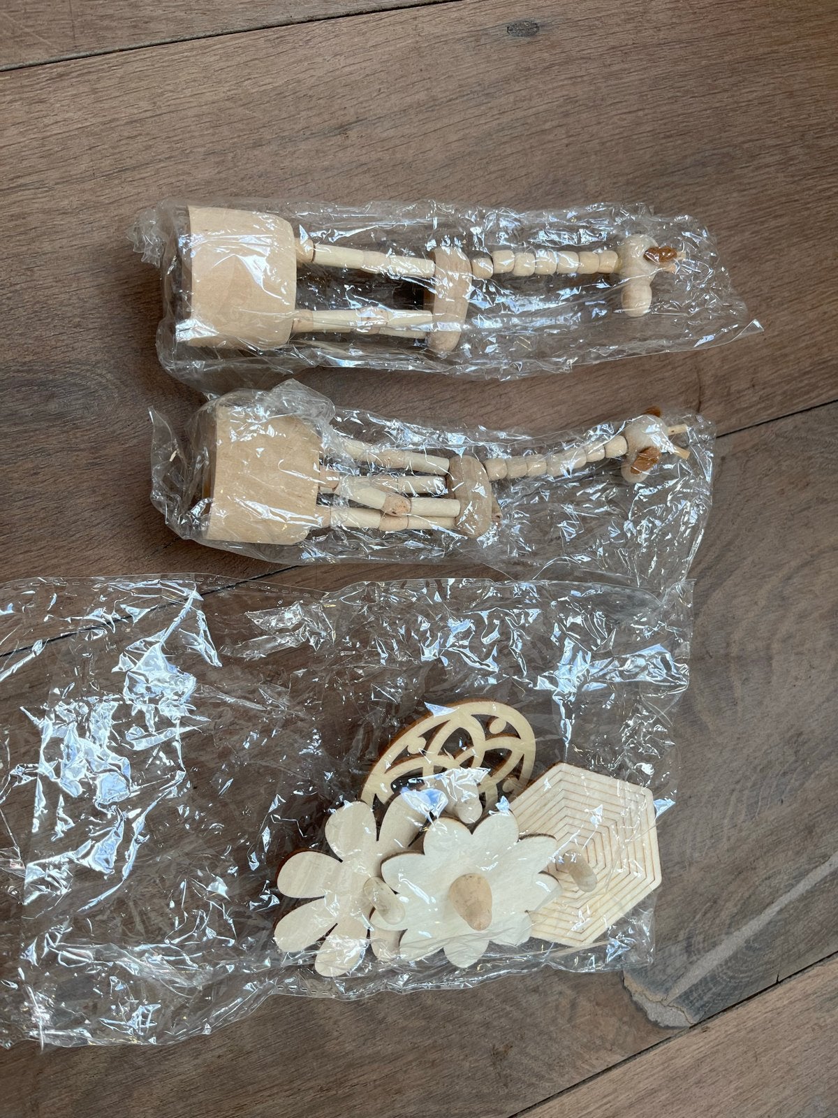 Houten knutselset: giraffe  en diverse tollen, Dieren, Educatief, Overige merken, Knutselset