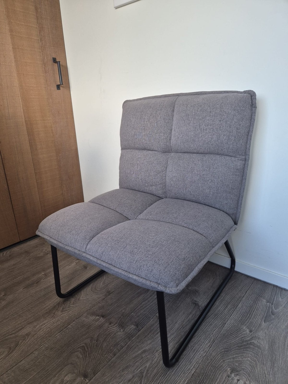 WOOOD Fauteuil Henno 5 standen grijs, Ophalen, 75 tot 100 cm, Zo goed als nieuw, Stof