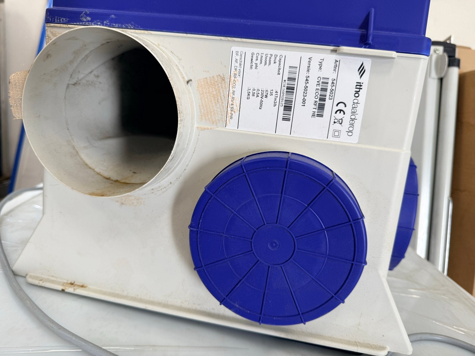 Itho Daalderop CVE ECO RFT HE Woonhuisventilator, Witgoed en Apparatuur, Ophalen, Ventilator met afstandsbediening, Gebruikt, Overige
