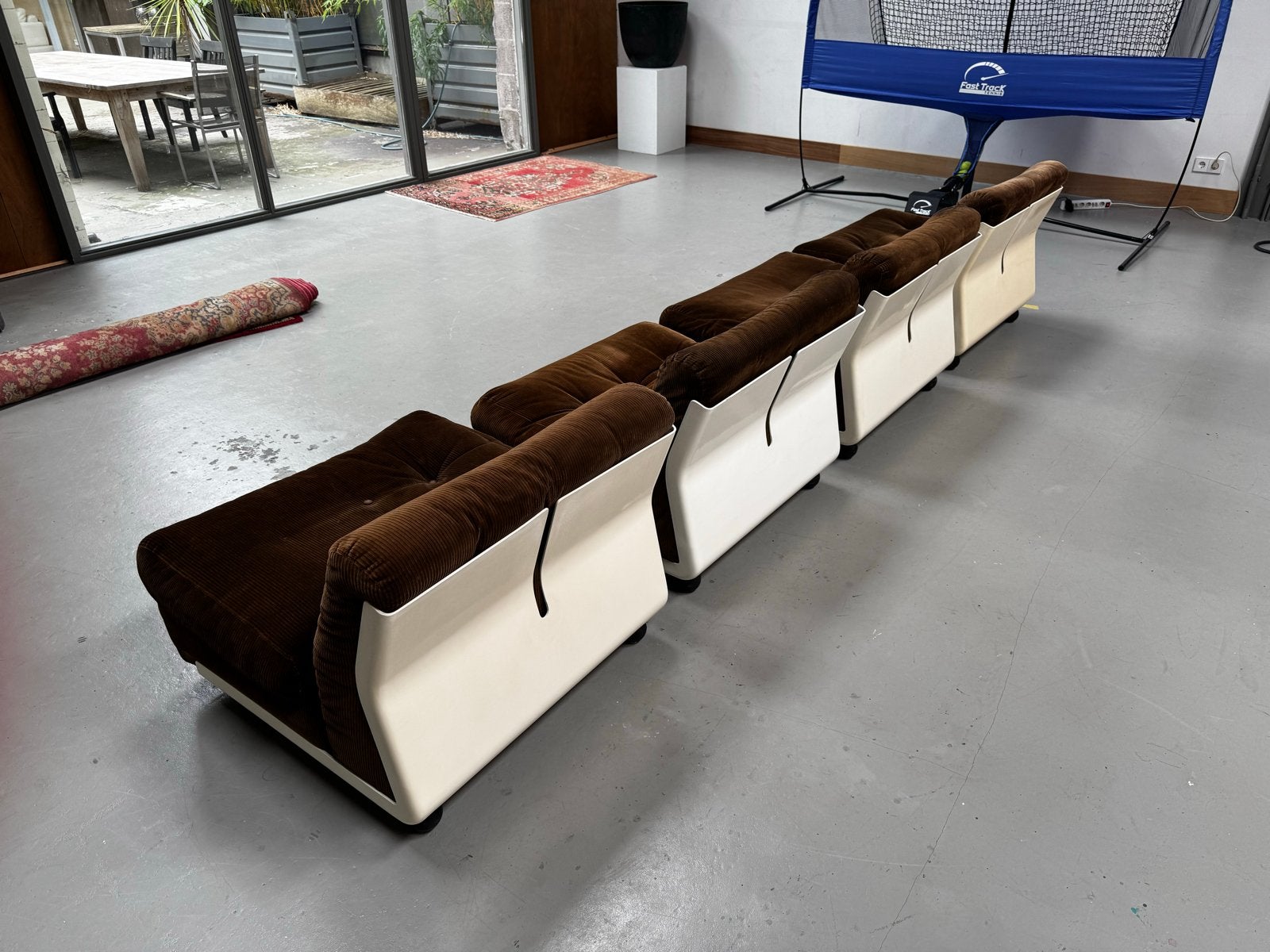 Set van 4 Vintage Mario Bellini Amanta Elementenbank, Huis en Inrichting, Ophalen, Gebruikt, Kunststof, Minder dan 50 cm