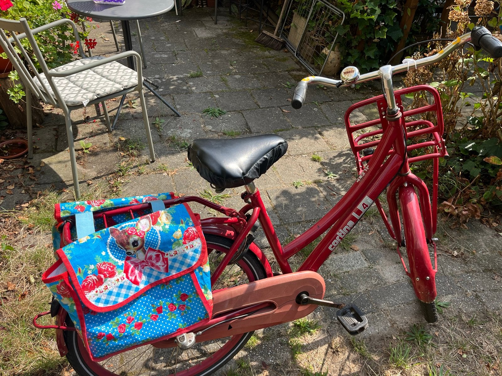 Cortina L4 transportfiets met voordrager en fietstassen, Terugtraprem, Ophalen, Overige merken, 53 tot 56 cm