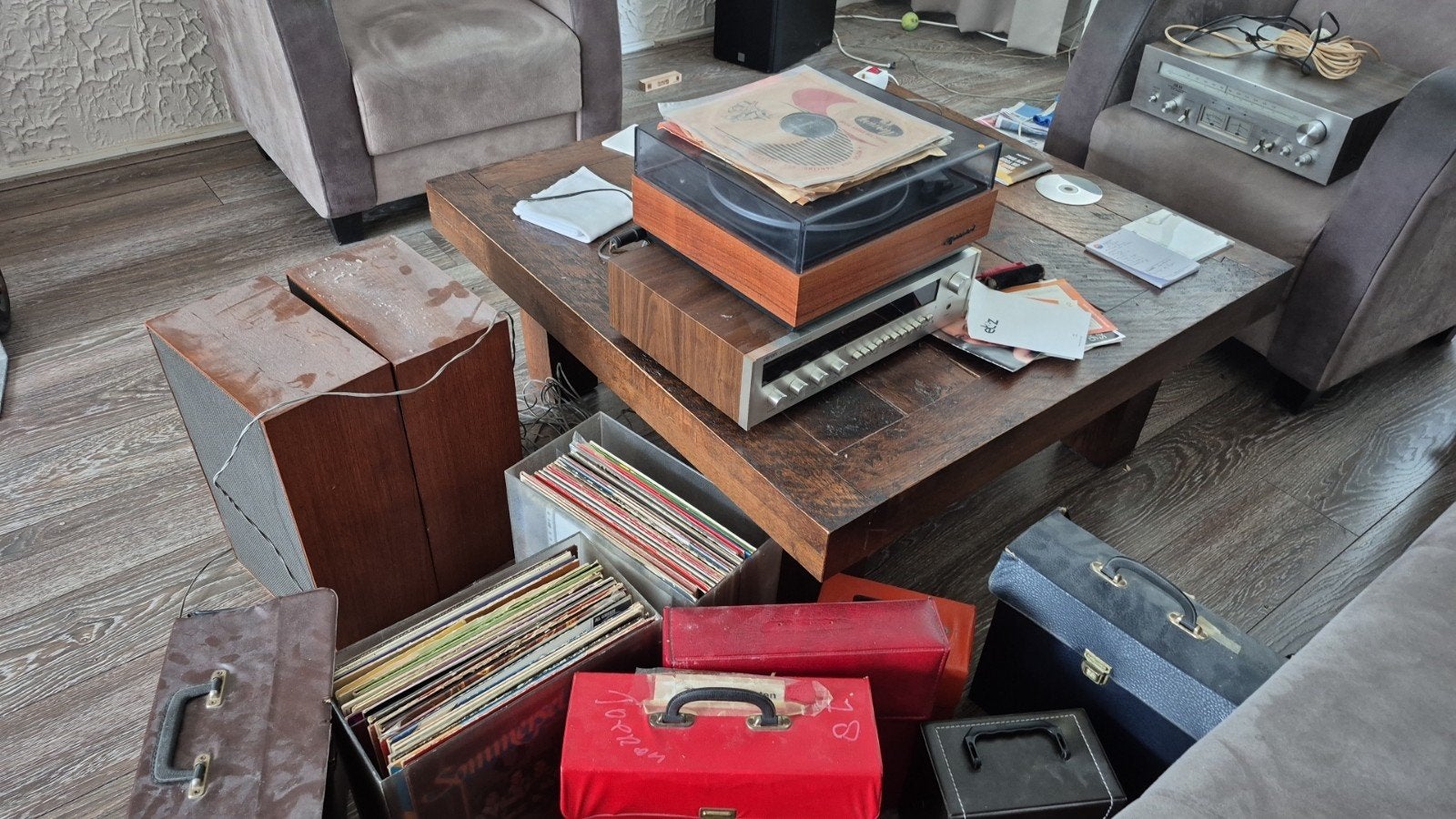Vintage Platenspeler met Versterker en Speakers, Audio, Tv en Foto, Platenspelers, Ophalen, Gebruikt, Platenspeler, Overige merken