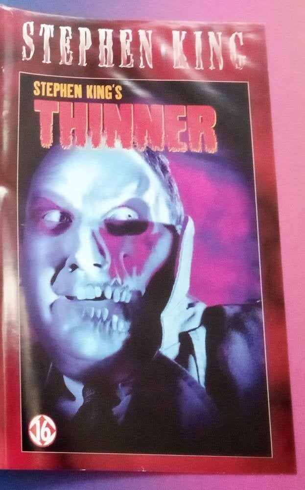 VHS - Thinner - Stephen KIng - Koopvideo, Horror, Nederlands ondertiteld, Engels, Vanaf 16 jaar