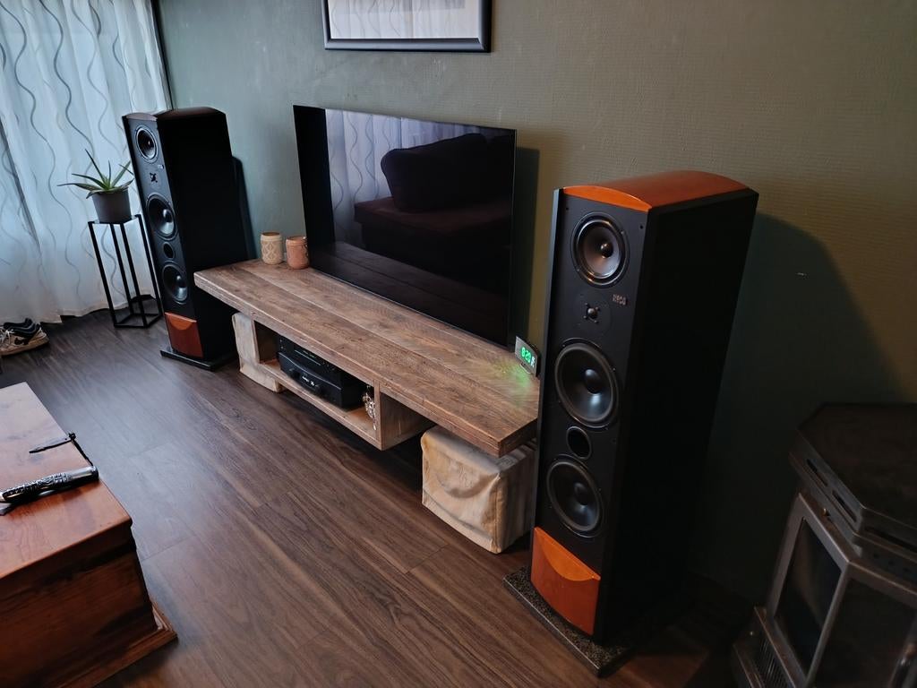 Heco Ascada 7 grote speakers, Zo goed als nieuw, 120 watt of meer, Front, Rear of Stereo speakers, Ophalen